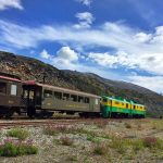Train Traveling on hills