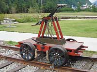 Original handcar beautifully restored by Engineer John Westfall and his colleagues in the WP&YR shops.