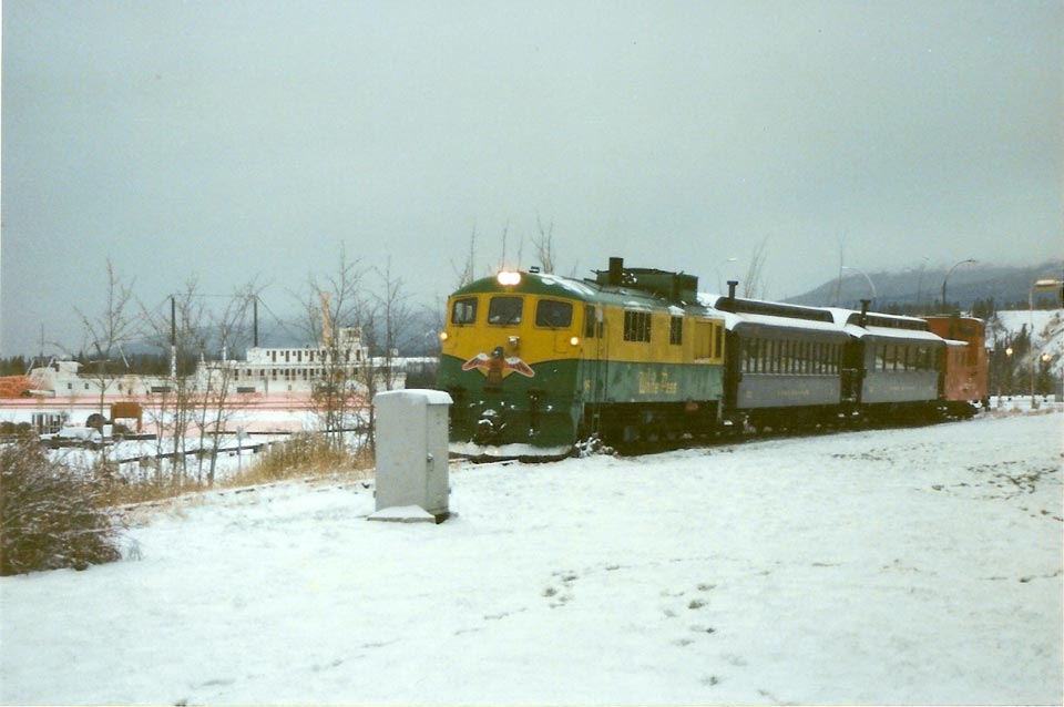 Last WP&YR Train in Whitehorse - Oct, 1997 - by Len Brown