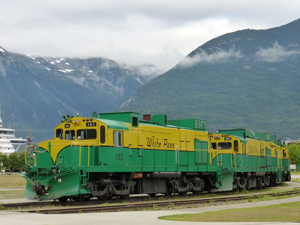 Powering up in Skagway, for the long up-hill Journey - by Sally Shumaker