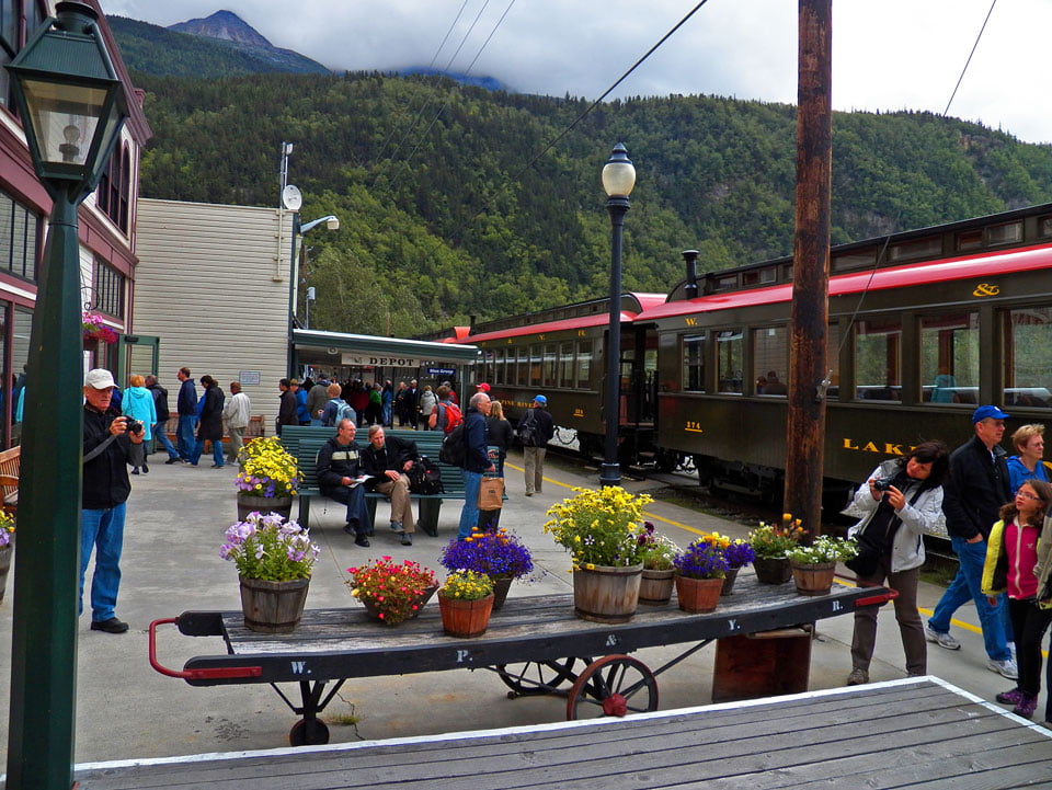 Typical activity at the Skagway WP&Y RR Depot - by Peter T. Rossi