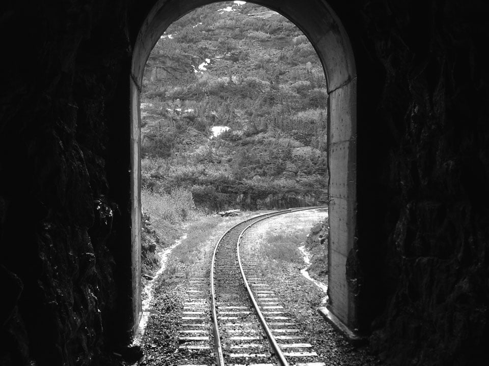 White Pass Railroad Tunnel in the mountains - by Michelle Miklik