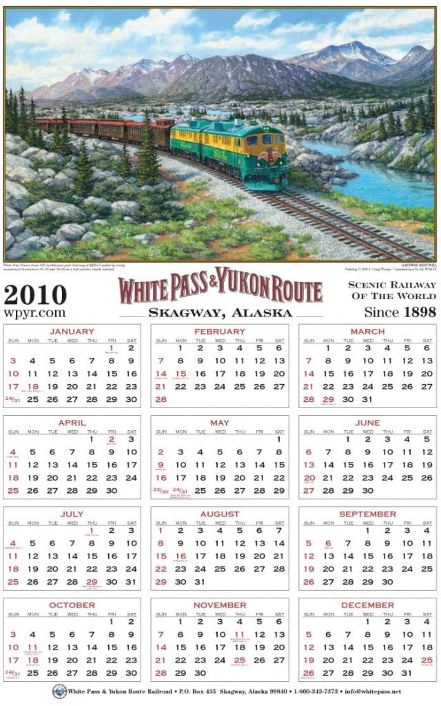 2010 White Pass & Yukon Route Calendar White Pass & Yukon Route Railway