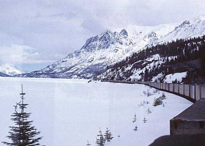 Northbound train near MP 46-48. Location:MP46. Milepost:Mile 46. Date:1980-03-00