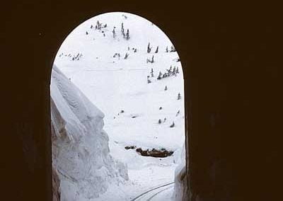 View through tunnel 16 South entrance. Location:Tunnel 18. Milepost:Mile 18. Date:1980-03-00