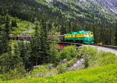 Train arriving at Glacier Stop