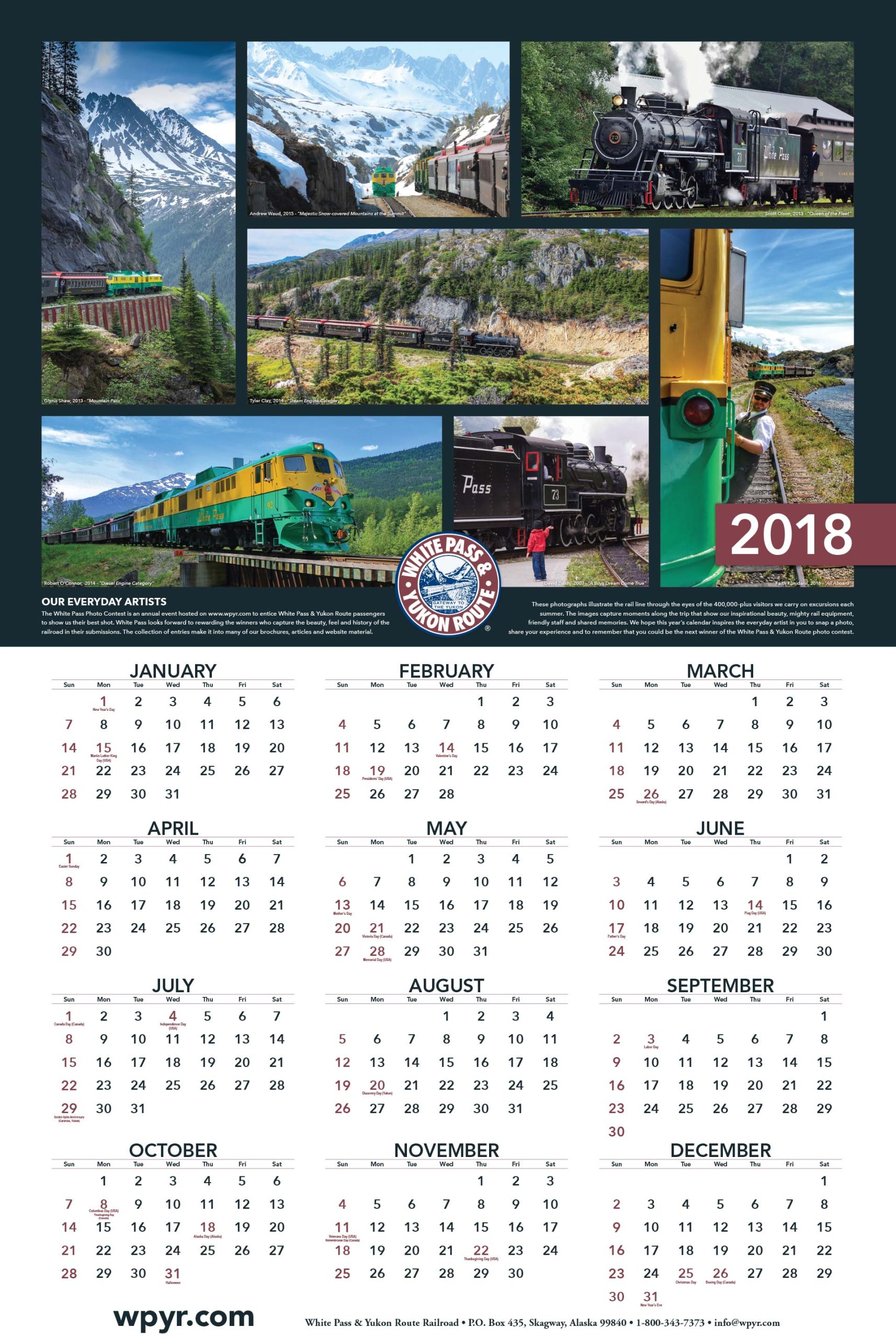2018 Calendar Available Now!