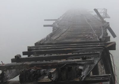 Old Steel Bridge End Coming Out of the Fog