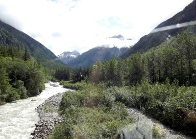 Valley, water, mtns, snow