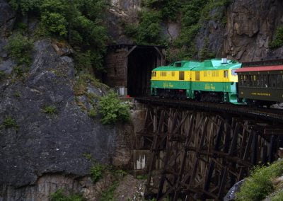 Train is entering the tunnel