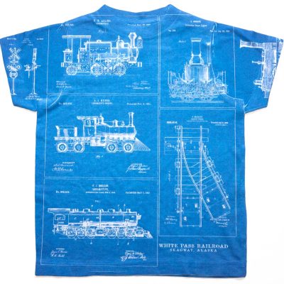 Kids Locomotive Blueprint Shirt Front