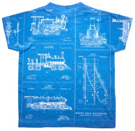 Kids Locomotive Blueprint Shirt Front