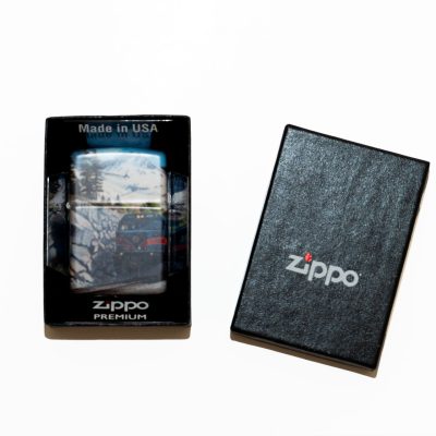 Steam Train Pattern Zippo with Box