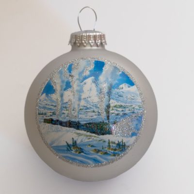 White Pass Rotary Snow Christmas Ornament with Glitter